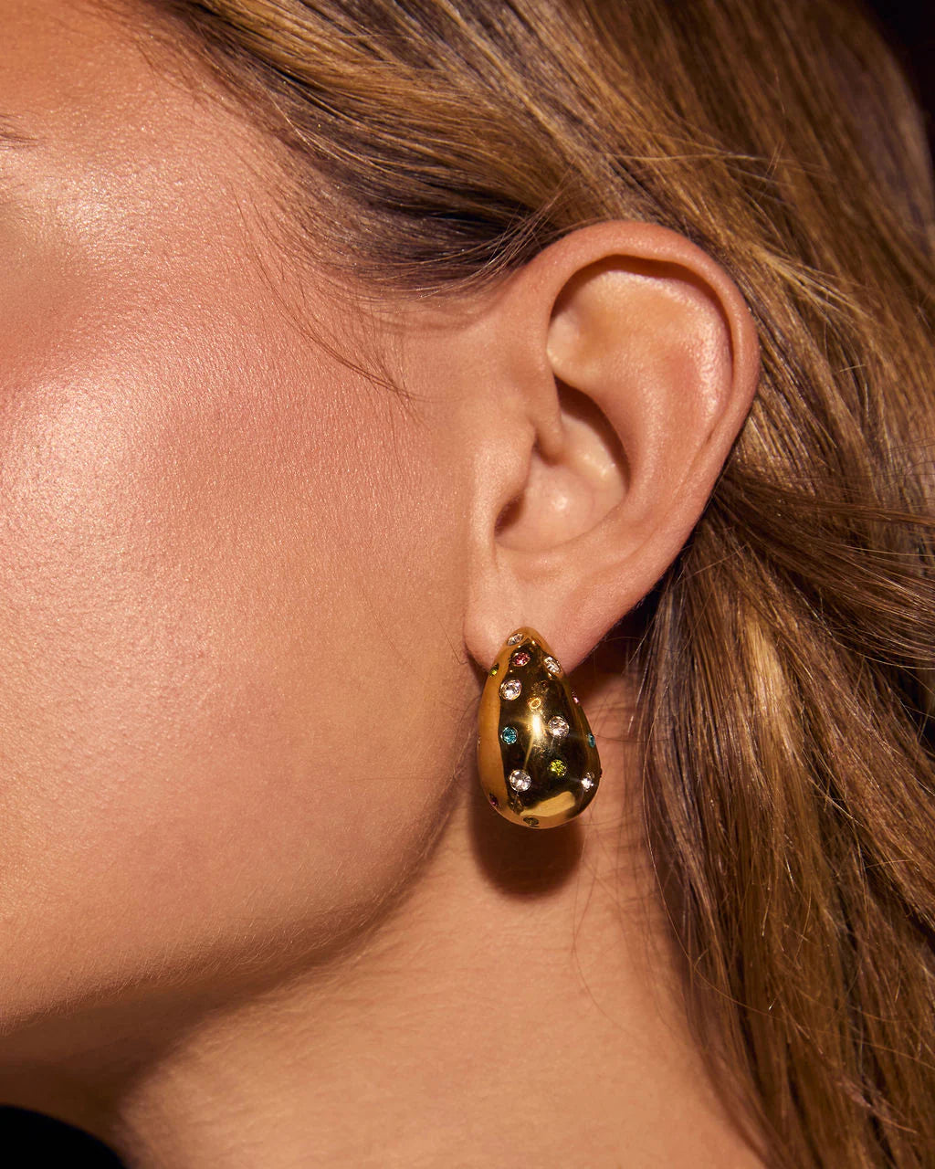 Dazzle Me Embellished Teardrop Stud Earrings