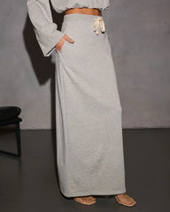 Dreamy Days Fleece Drawstring Maxi Skirt