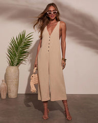 Dune Dreams Gauze Button Down Jumpsuit
