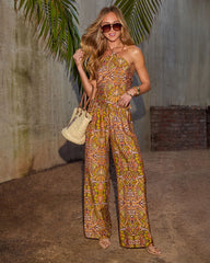 Sun Kissed Printed Halter Neck Top