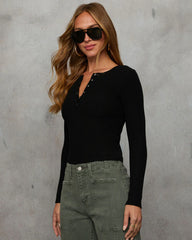 Jenza Ribbed Henley Top
