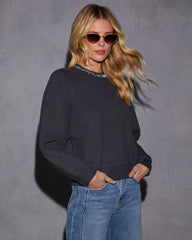 Campfire Embellished Neckline Sweater