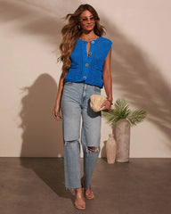 Lydia Open Knit Crochet Vest