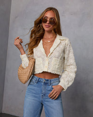 Rosalena Embroidered Floral Cropped Jacket