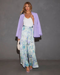 Meridian Wide Leg Printed Tie Waist Trouser