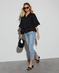 Lynne Tiered Short Sleeve Top