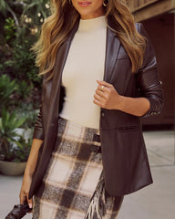 Don't Wait Up Leather Blazer
