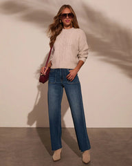 Messina Cable Knit Crewneck Sweater