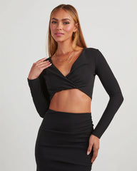 Novelle Twist Front Crop Top