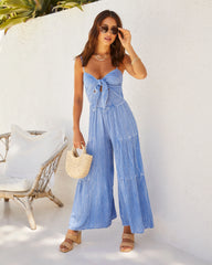 Monaco Textured Wide Leg Jumpsuit