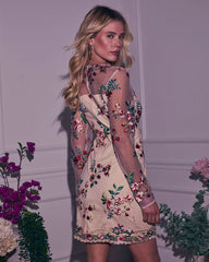 Blooming Moments Embroidered Floral Mini Dress