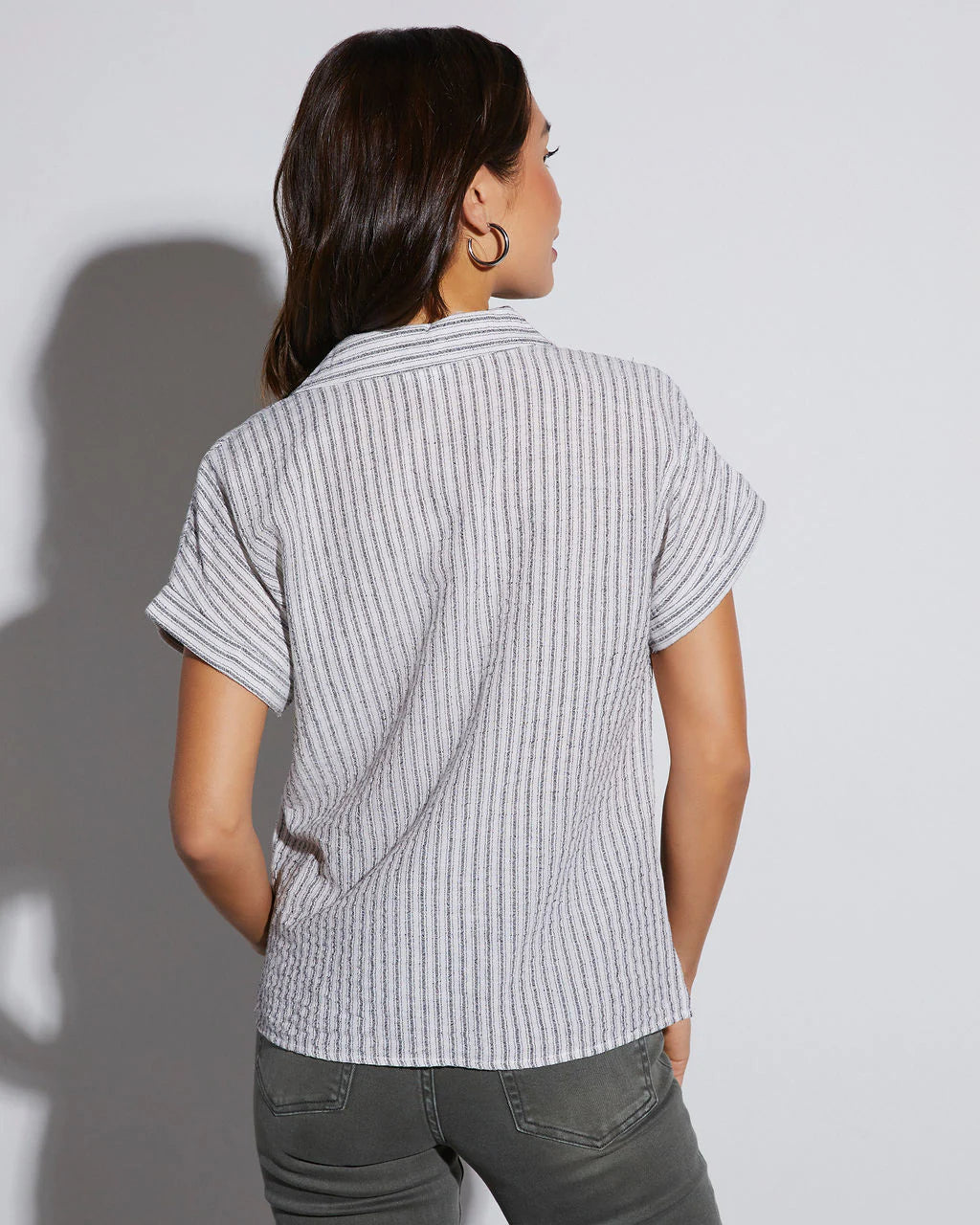 Delia Linen Blend Short Sleeve Shirt