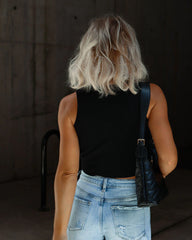 Sedalia Sleeveless Button Front Crop Top