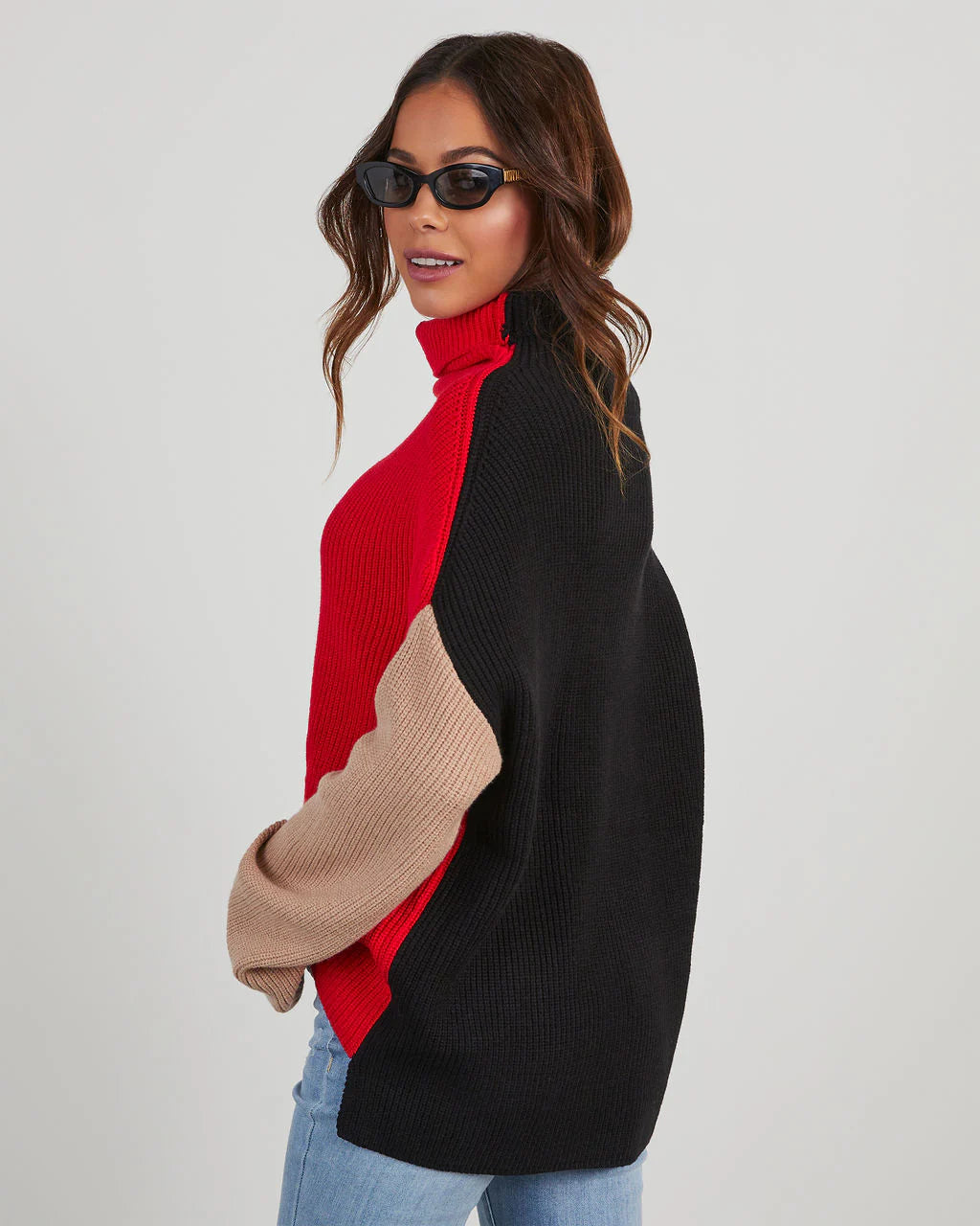 Joyous Occasion Colorblock Turtleneck Sweater