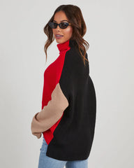 Joyous Occasion Colorblock Turtleneck Sweater