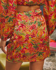 Tawney Abstract Wrap Skirt