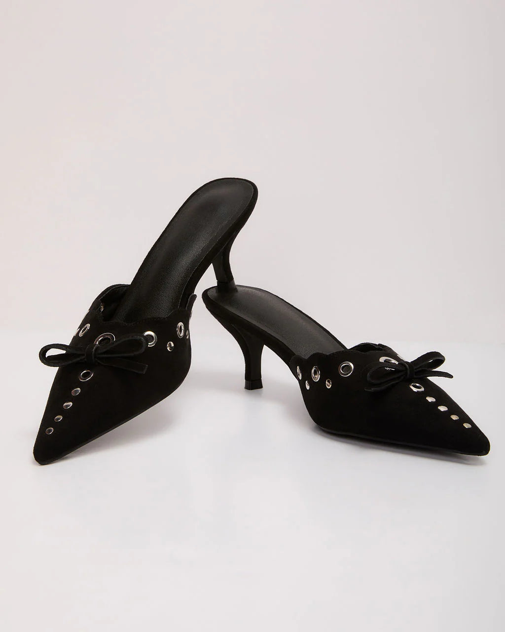 Eden Pointed Toe Kitten Heel Mule