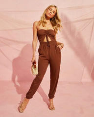 Francine Pocketed Strapless Cutout Jumpsuit