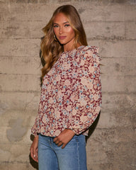 Jaimie Floral Ruffle Trim Blouse