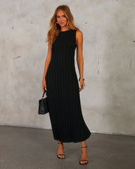 Fine Line Ribbed Midi Dress