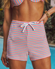 Lagoon Striped Terrycloth Coverup Shorts