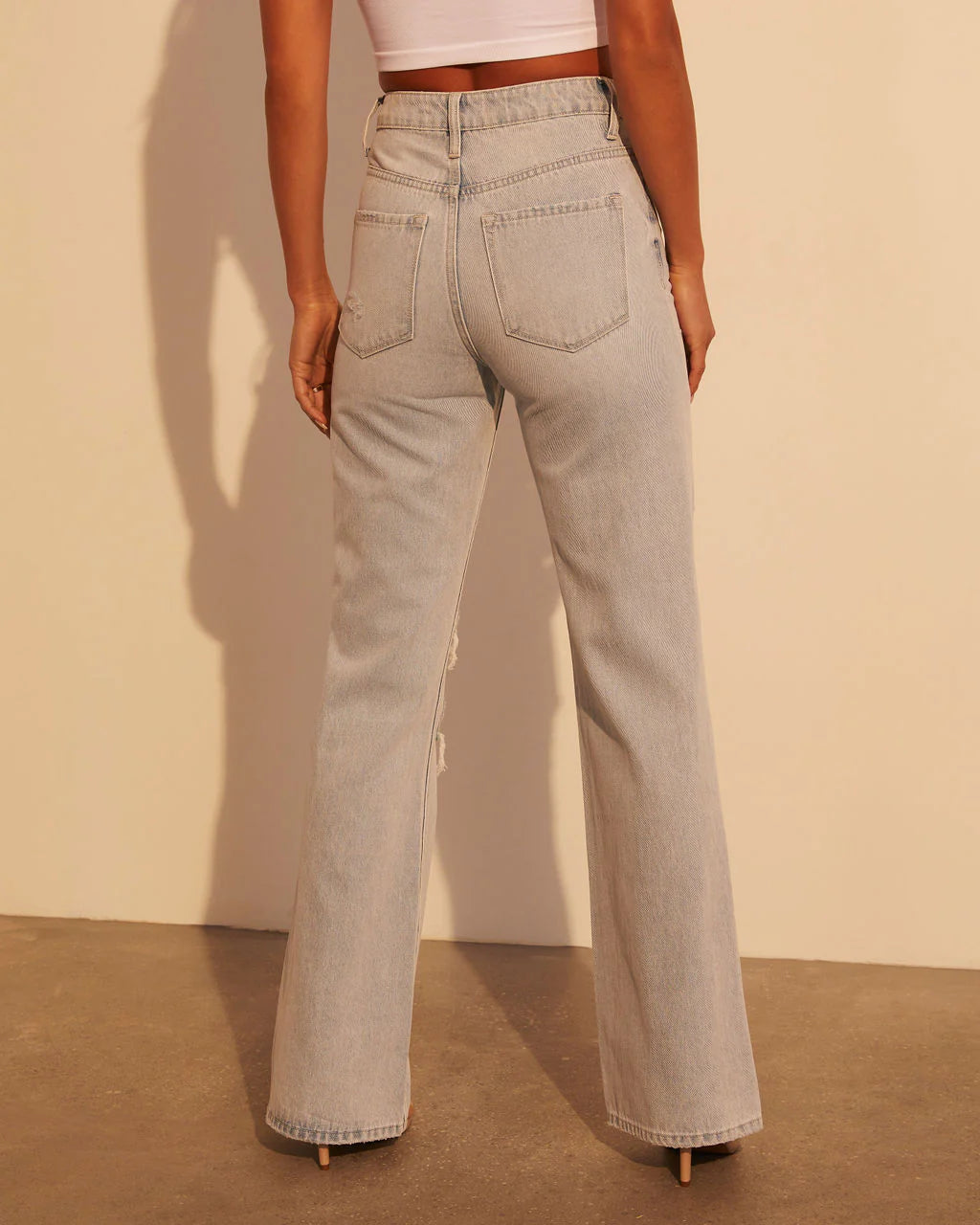 Alycia High Rise Distressed Wide Leg Jeans