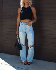Jules High Rise Distressed 90'S Flare Denim