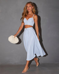 Lorie High Waisted Striped Midi Skirt