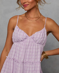 Butterfly Ballet Plaid Midi Dress