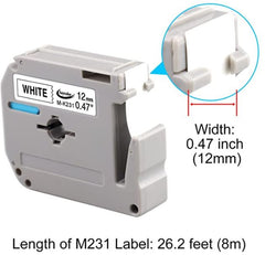 Anycolor 6-Pack Color Tape Refill for Brother P-Touch PT-M95 PT-90 PT70 PT-65 Labeler