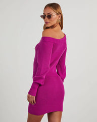 Raina Off Shoulder Mini Sweater Dress