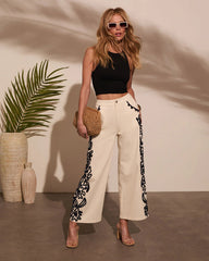 Emmerson Embroidery Wide Leg Denim