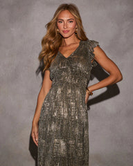 Winter Bells Metallic Midi Dress