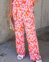 Jemma Floral Chiffon Plisse Pants