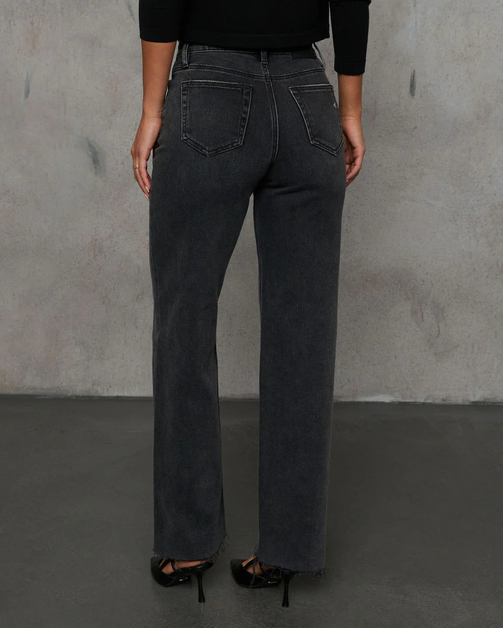 Dusky Charm Raw Hem Relaxed Jeans