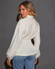Gotta Be You Cinched Waist Button Down Top