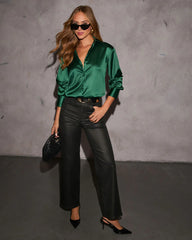 Kayla Satin Button Down Top