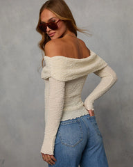Romantic Match Knit Off Shoulder Top
