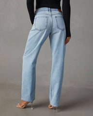 Sadine Distressed High Rise Straight Jeans