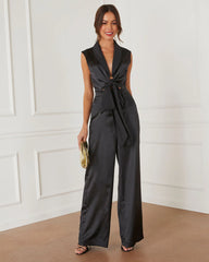 Turner Satin Sleeveless Jumpsuit