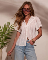 Lemin Embroidered Collared Top