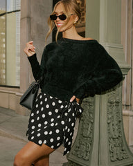 Noellie Cropped Fuzzy Knit Sweater