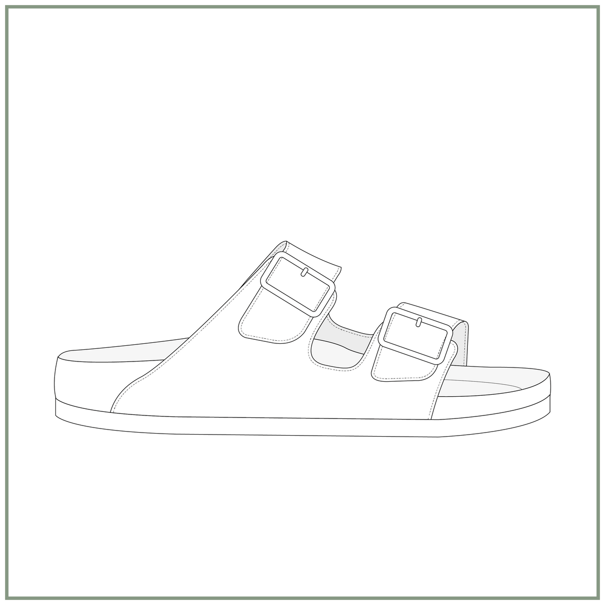 SHOE PATTERN - DOUBLE BUCKLE SANDAL