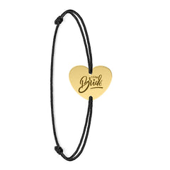 Bratara TEAM Bride pentru domnisoare de onoare, charm argint 925 placat cu aur si snur ajustabil