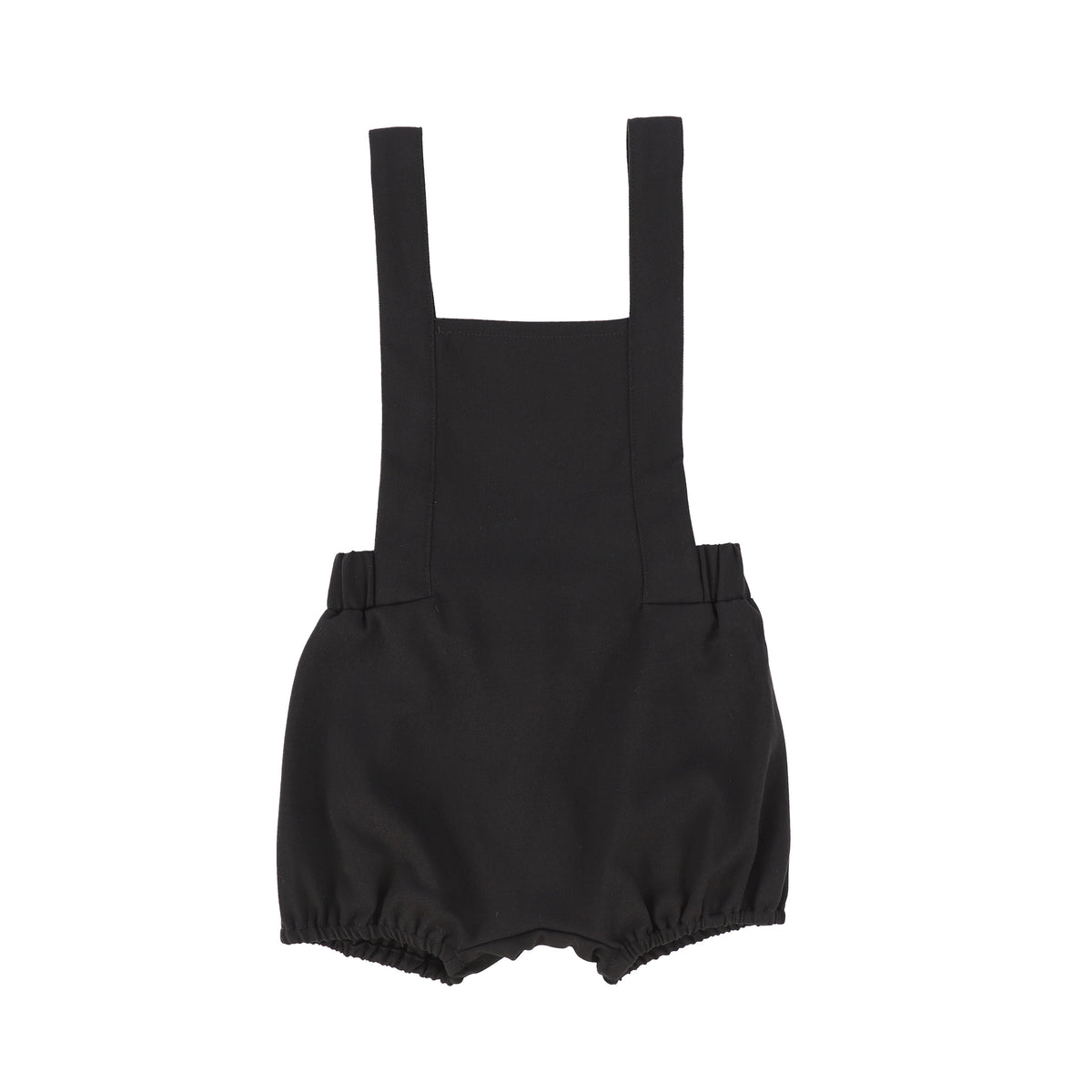 BAMBOO BLACK WOOL GATHERED ROMPER [Final Sale]