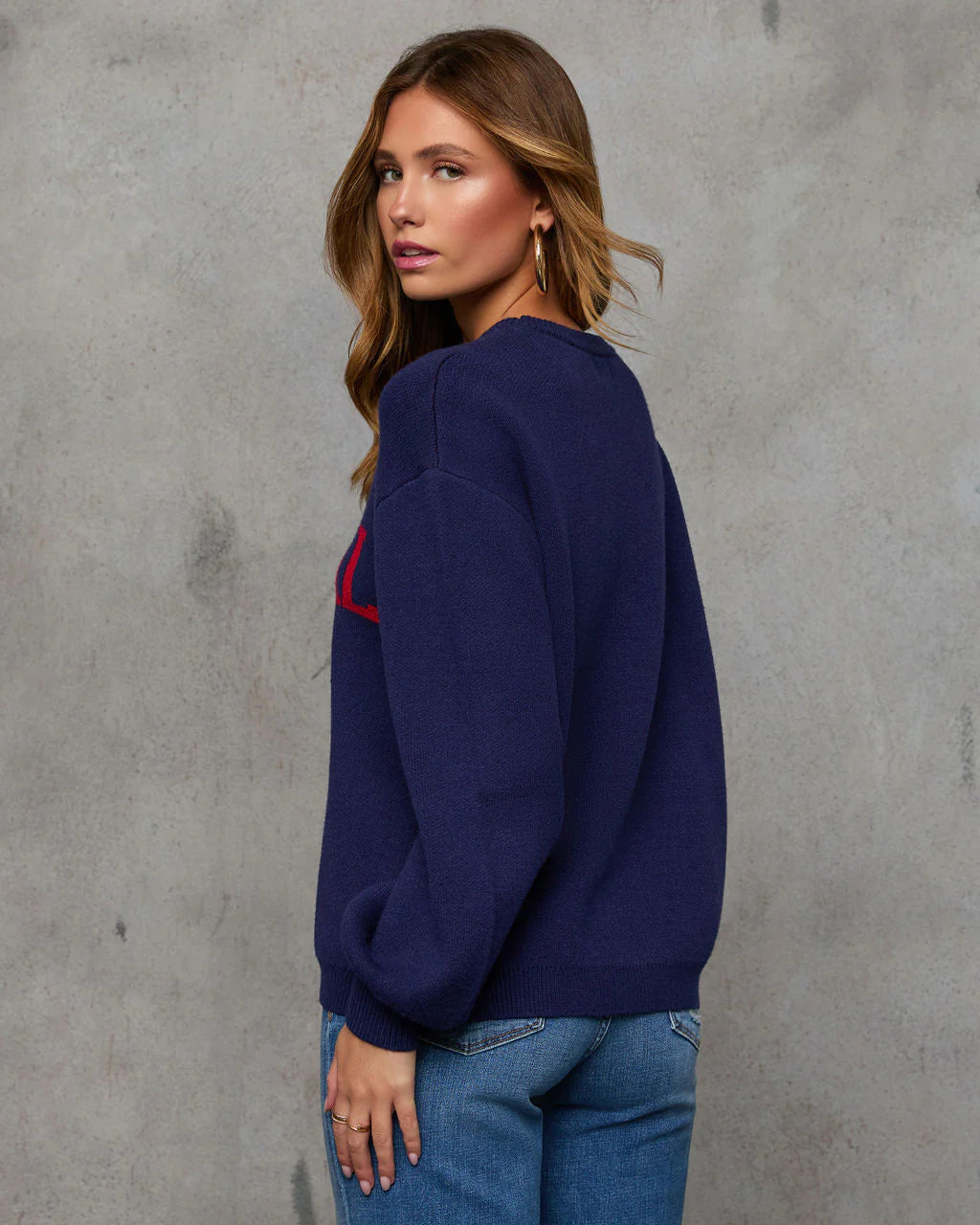 Baseball Mom Knit Pullover Sweater