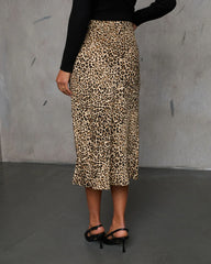 Something About You Leopard Print Midi Skirt
