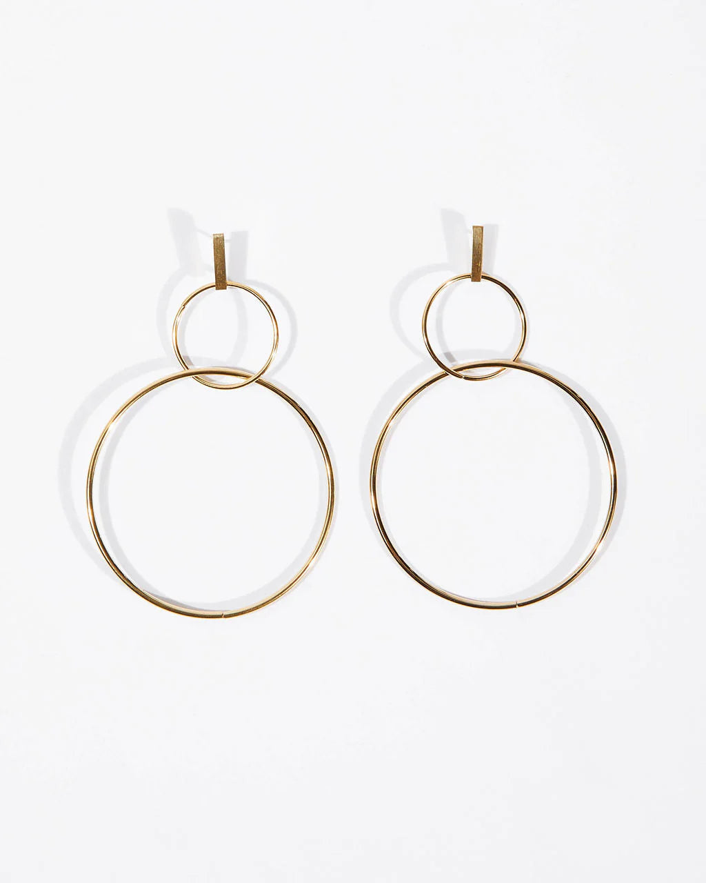 David Double Hoop Drop Earrings