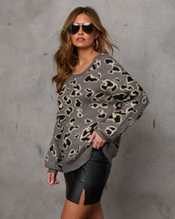 Adaline Oversized Animal Print Sweater