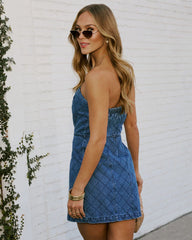 Maryline Strapless Denim Mini Dress